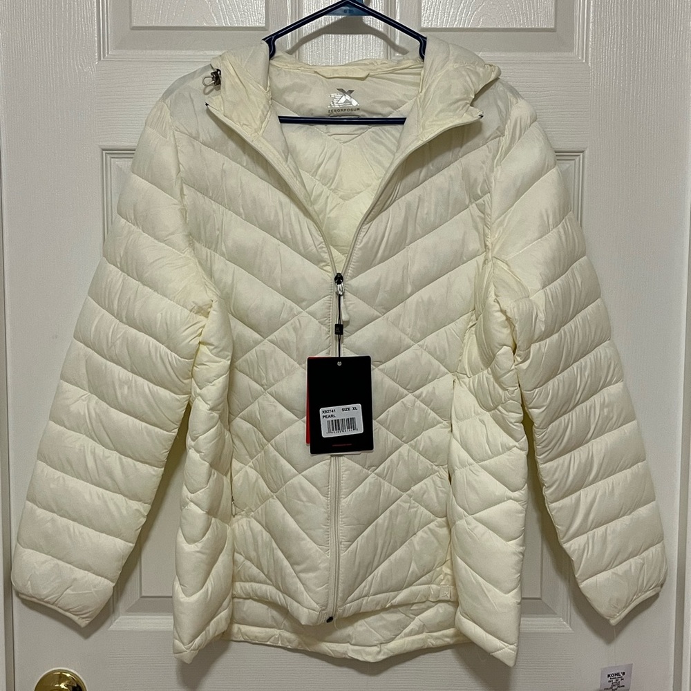 XL off white zeroxposur quilted puffer jacket